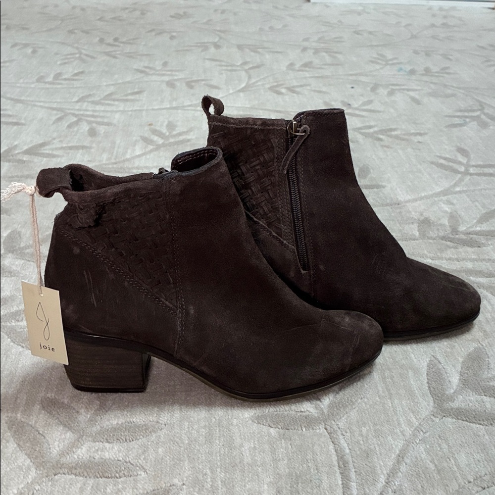 Joie 8 NEW women Dark Brown Suede Ankle Boots
